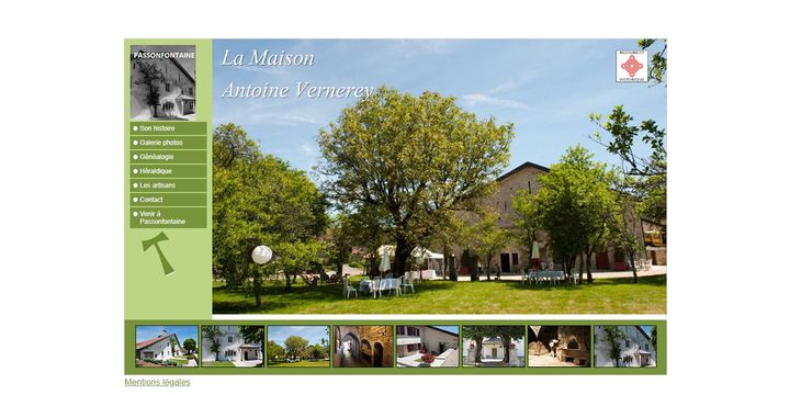Page d’accueil du site La Maison Antoine Vernerey