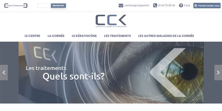 Page d’accueil du site Centre de la Cornée et du Kératocône