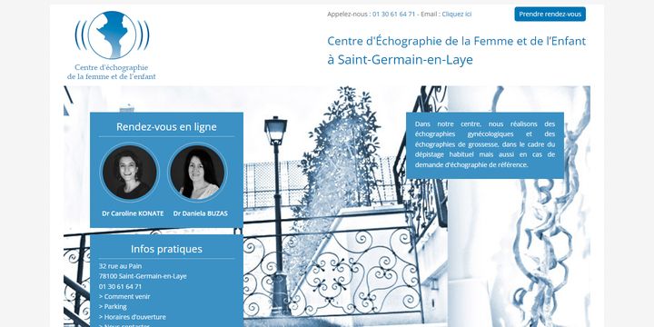 Page d’accueil du site Centre d’Échographie de Saint-Germain-en-Laye