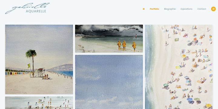 Page d’accueil du site Gabrielle Aquarelle