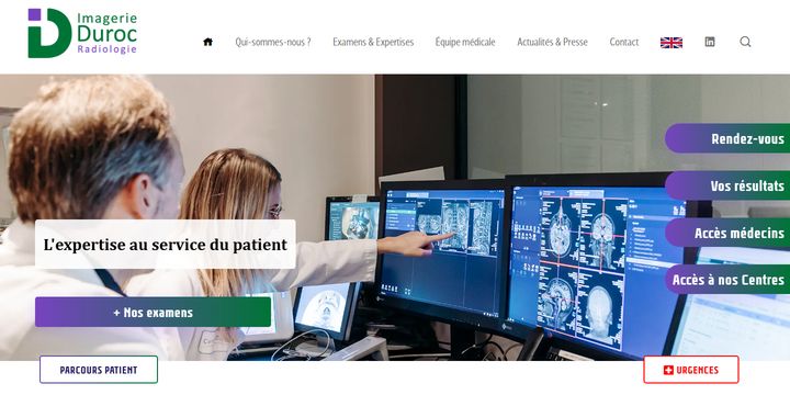Page d’accueil du site Imagerie Duroc
